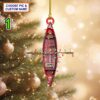 Personalized Sailboat with Printed Christmas Lights Acrylic or Wood Ornament