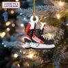 Personalized Ice Hockey Skates Acrylic or Wood Ornament