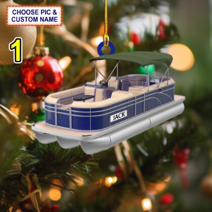Personalized Pontoon Boat Acrylic or Wood Ornament