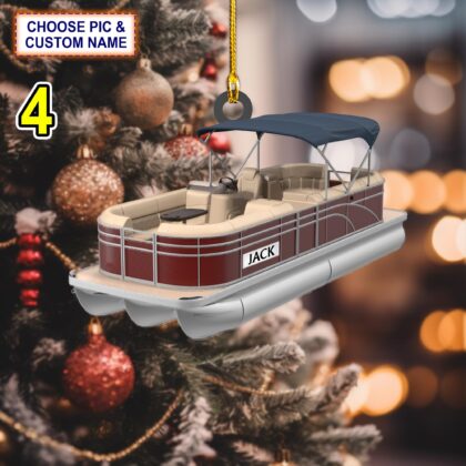 Personalized Pontoon Boat Acrylic or Wood Ornament