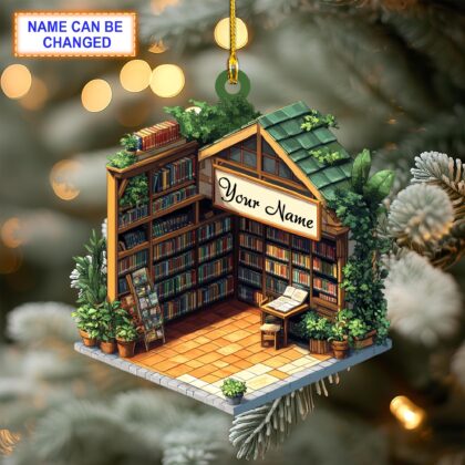 Personalized Bookstore Acrylic or Wood Ornament