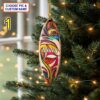 Personalized Colorful Surfboard Acrylic or Wood Ornament