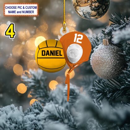 Personalized Water Polo Ball and Cap Acrylic or Wood Ornament