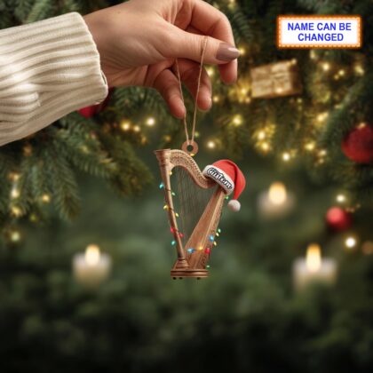Personalized Harp Acrylic or Wood Ornament