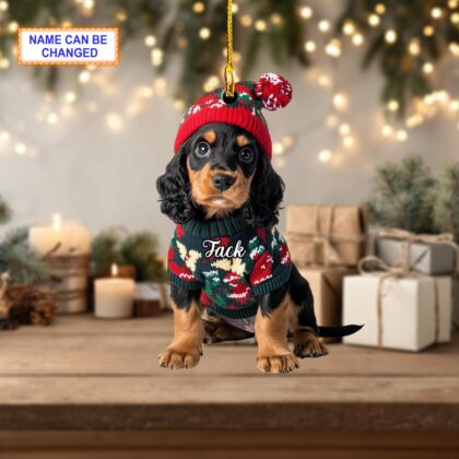 Personalized Black and Tan Cocker Spaniel Acrylic or Wood Ornament