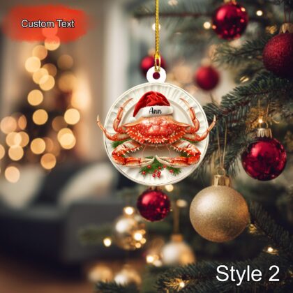 Personalized Steamed King Crab Acrylic or Wood Ornament