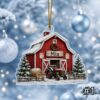 Personalized Winter Barn Acrylic or Wood Ornament