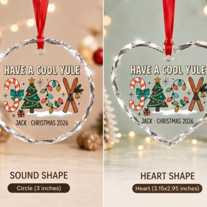 Personalized Accountant Glass Ornament with Calculator, Ledger, and Scales