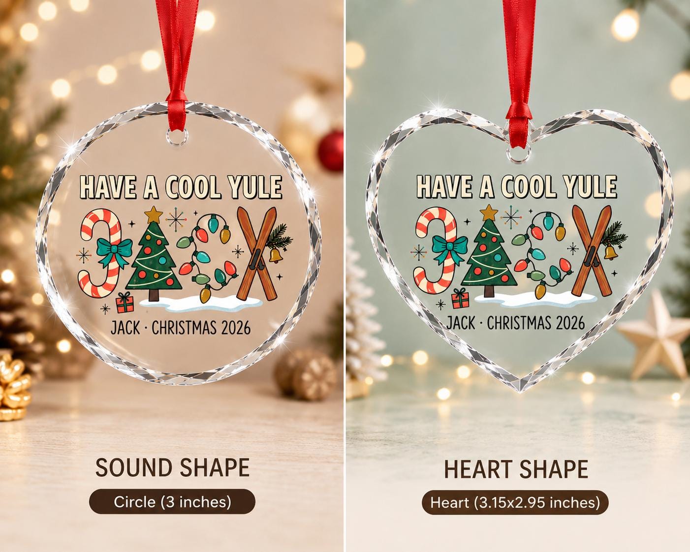 Personalized Accountant Glass Ornament with Calculator, Ledger, and Scales