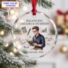 Personalized Accountant Glass Ornament with Calculator, Ledger, and Scales