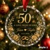 Personalized 50th Wedding Anniversary Glass Ornament