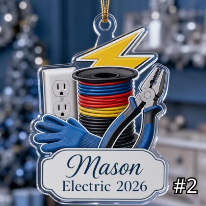 Personalized Electrician or Lineman Acrylic or Wood Ornament - 2026