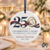 Personalized America 250 5th Wedding Anniversary Ceramic Ornament