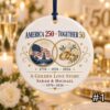 Personalized America 250 50th Wedding Anniversary Ceramic Ornament