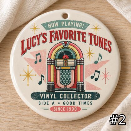 Personalized 'Born to Make Noise' Musician Ceramic Ornament