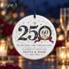 Personalized America 250 60th Wedding Anniversary Ceramic Ornament