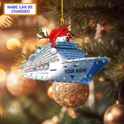 Custom Name Cruise With Led Light And Reindeer Hord V2 Christmas Ornament