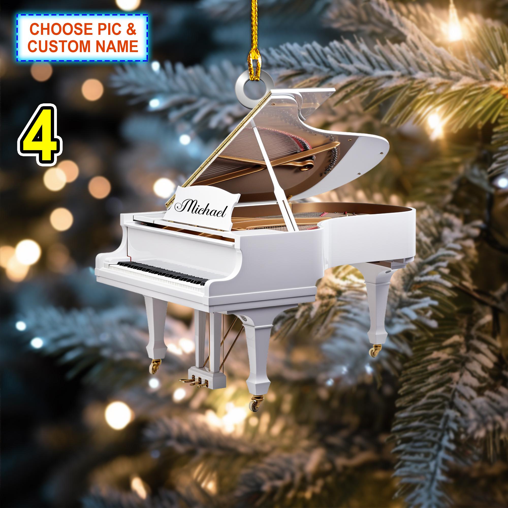 Custom Name Piano Christmas Ornament – Christmas Tree Hanging Decor - Image 4