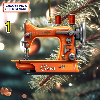 Custom Name Sewing Machine Christmas Ornament – Christmas Tree Hanging Decor