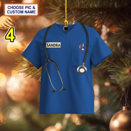 Custom Name Nurse Christmas Ornament – Christmas Tree Hanging Decor - Image 4