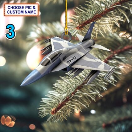 Custom Name Veteran Helicopter Christmas Ornament – Christmas Tree Hanging Decor - Image 3