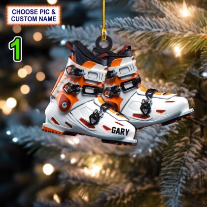 Custom Name Ski Boots Christmas Ornament – Christmas Tree Hanging Decor