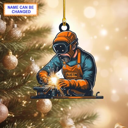 Custom Name Welder Christmas Ornament – Christmas Tree Hanging Decor