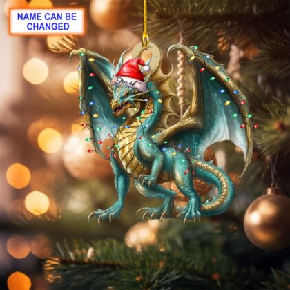 Custom Name Dragon Holiday Christmas Ornament – Christmas Tree Hanging Decor