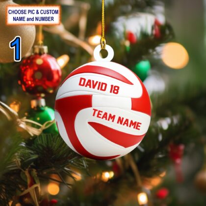 Custom Name Volleyball Christmas Ornament – Christmas Tree Hanging Decor