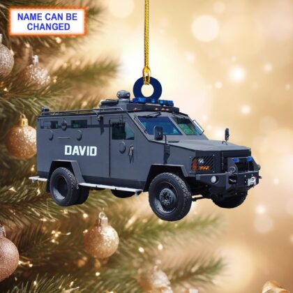 Custom Name Police Car Christmas Ornament – Christmas Tree Hanging Decor