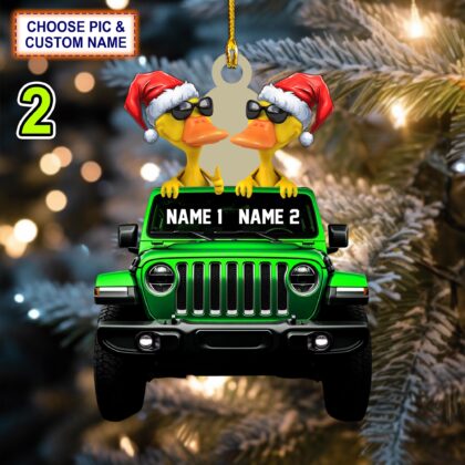 Custom Name Traveling Duck Personalized Ornament – Christmas Tree Hanging Decor - Image 2