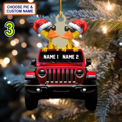 Custom Name Traveling Duck Personalized Ornament – Christmas Tree Hanging Decor - Image 3