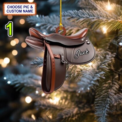 Custom Name Horse Saddle Personalized Christmas Ornament