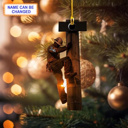 Custom Name Lineman Car Hanging Personalized Ornament – Christmas Tree Hanging Decor