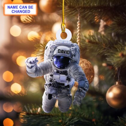 Custom Name Astronaut Outer Space Personalized Ornament