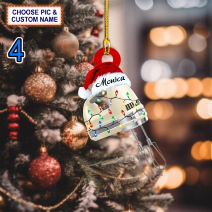 Custom Name Baking Mixer Personalized Christmas Ornament - Image 4