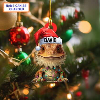 Custom Name Bearded Dragon Christmas Ornament – Christmas Tree Hanging Decor