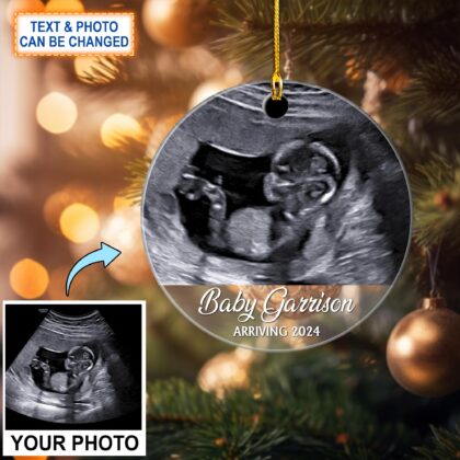 Custom Text And Picture Baby Ultrasound Personalized Ornament