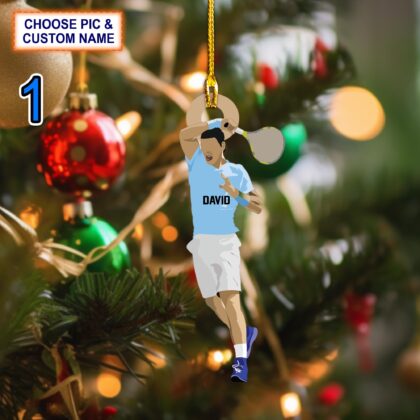 Custom Name Tennis Player Christmas Ornament – Christmas Tree Hanging Decor
