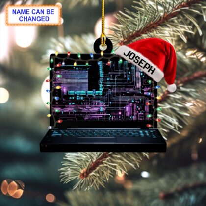 Custom Name Computer Programmer Laptop Code Personalized Ornament