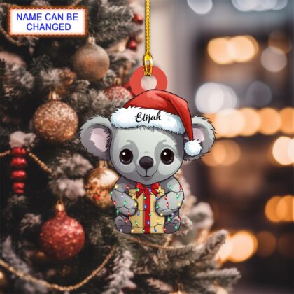 Custom Name Cute Koala Xmas Personalized Ornament – Christmas Tree Hanging Decor