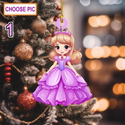 Custom Name Princess Personalized Ornament – Christmas Tree Hanging Decor