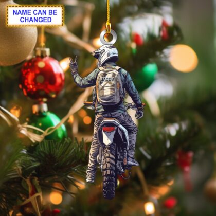 Custom Name Motorcycle V1 Christmas Ornament – Christmas Tree Hanging Decor