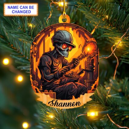Custom Name Skeleton Welder Christmas Ornament – Christmas Tree Hanging Decor
