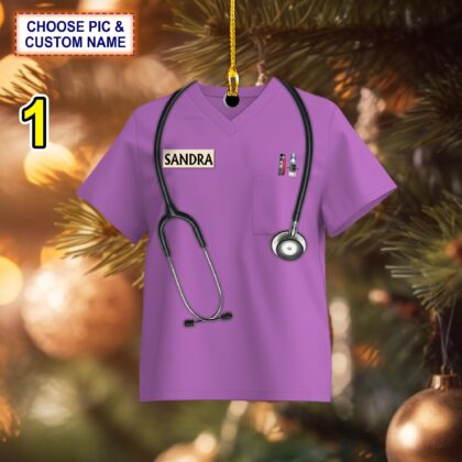 Custom Name Nurse Christmas Ornament – Christmas Tree Hanging Decor