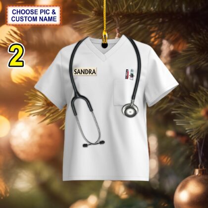 Alternative view of Custom Name Nurse Christmas Ornament – Christmas Tree Hanging Decor