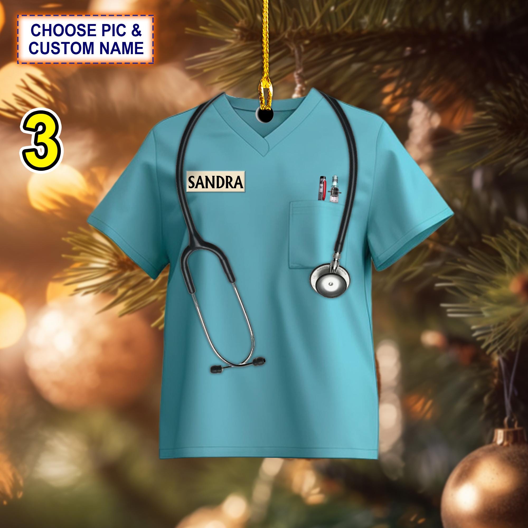 Custom Name Nurse Christmas Ornament – Christmas Tree Hanging Decor - Image 3