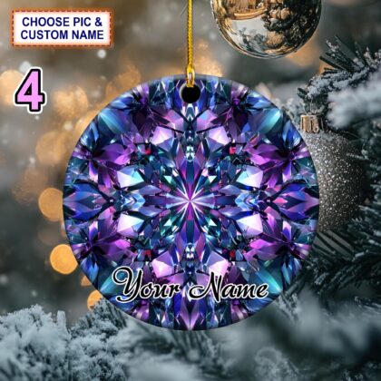 Custom Name Snowflake Christmas Ornament – Christmas Tree Hanging Decor - Image 4