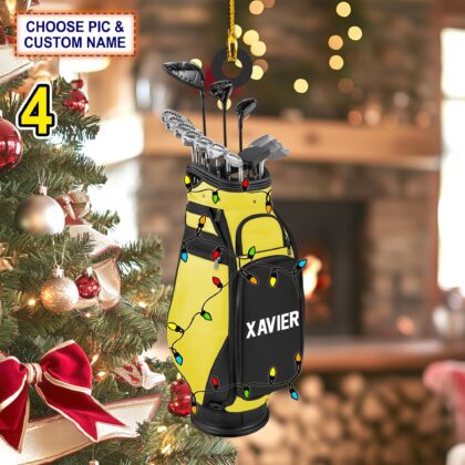 Custom Name Golf Backpacks Christmas Personalized Ornament - Image 4