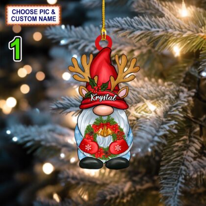 Custom Name Xmas Gnome Christmas Ornament – Christmas Tree Hanging Decor